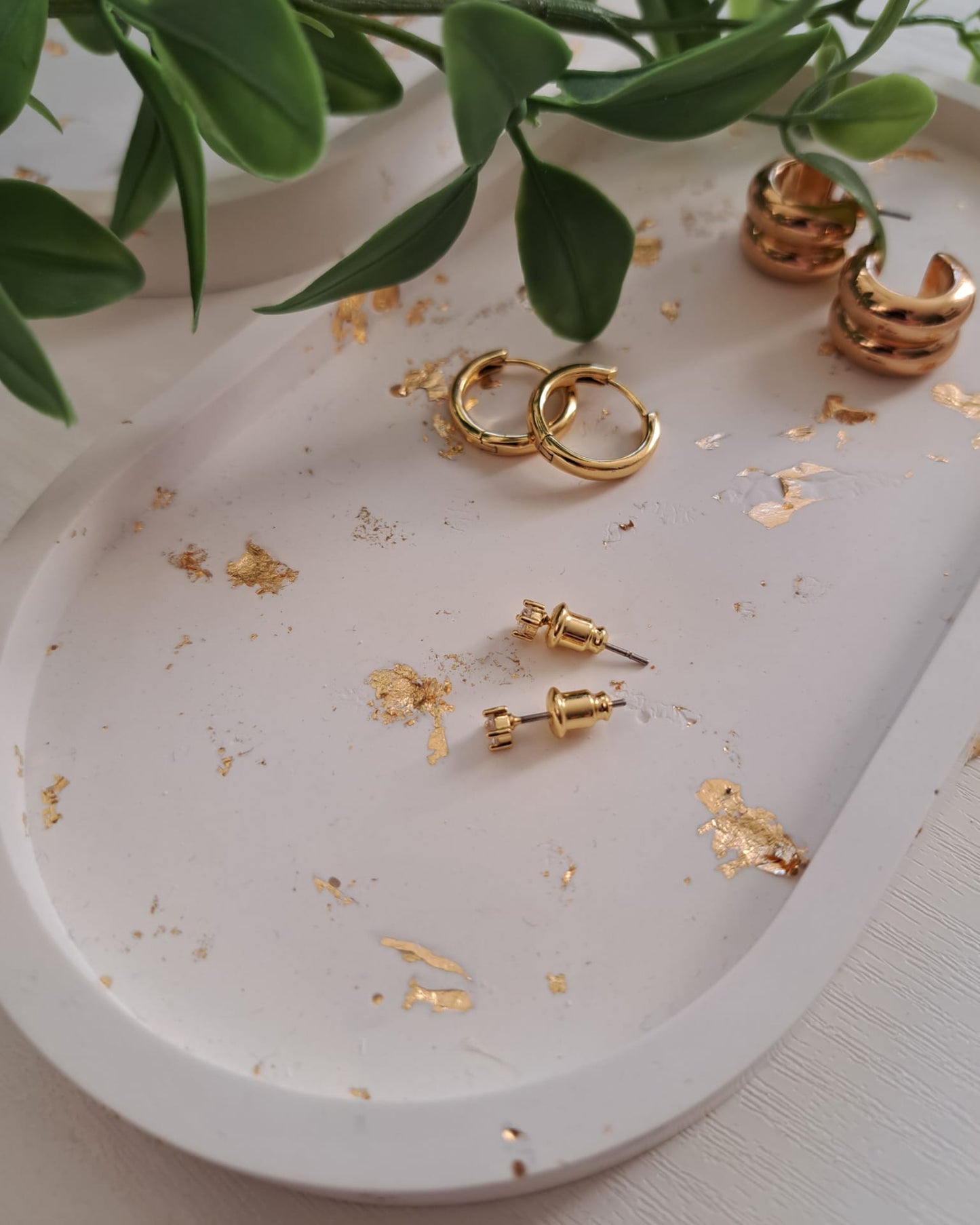 Ovale Dekoschale gold