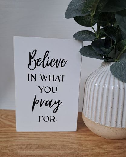 Holzschild Believe