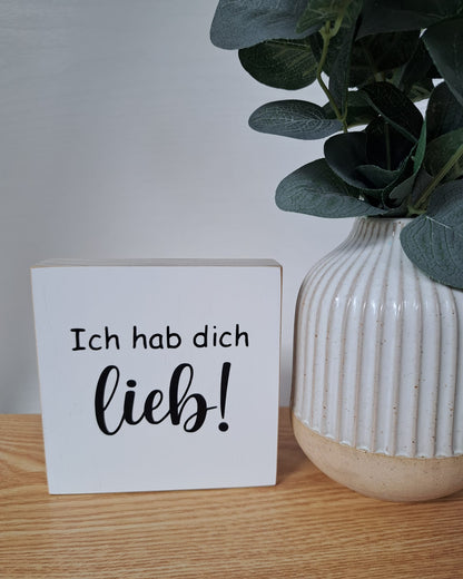 Holzschild hab dich lieb