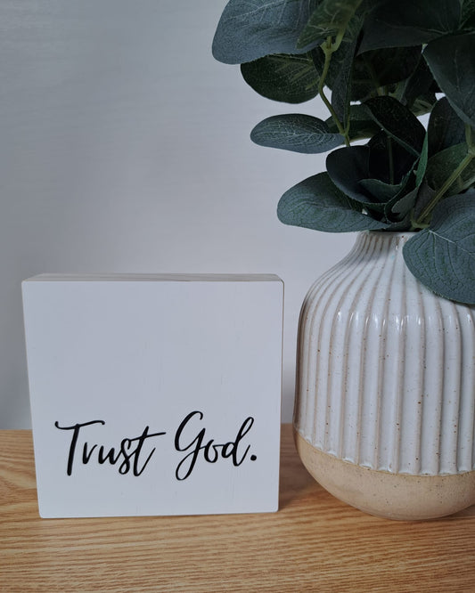 Holzschild Trust God